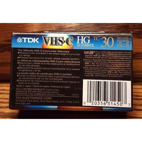 TDK VHS-C HG Ultimate For Camcorder TC-30HG - Picture 4 of 4